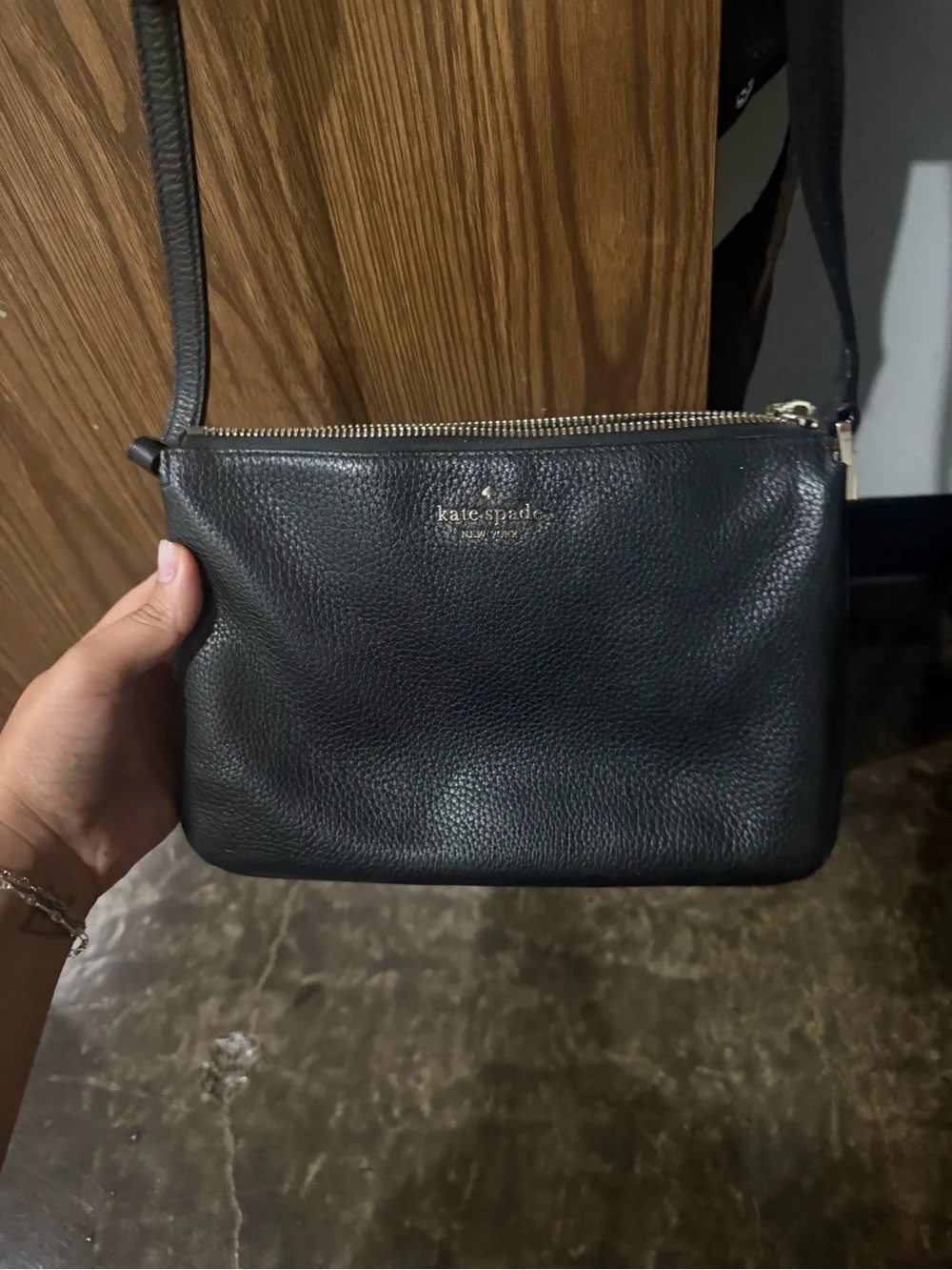 kate spade Black Pebbled Leather Crossbody